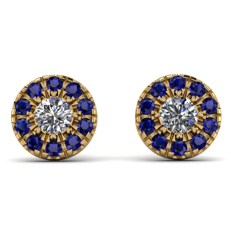 Fashionable Stud Earrings For Trendy Fashion-Halo Diamond Earrings - Heaven No. 61