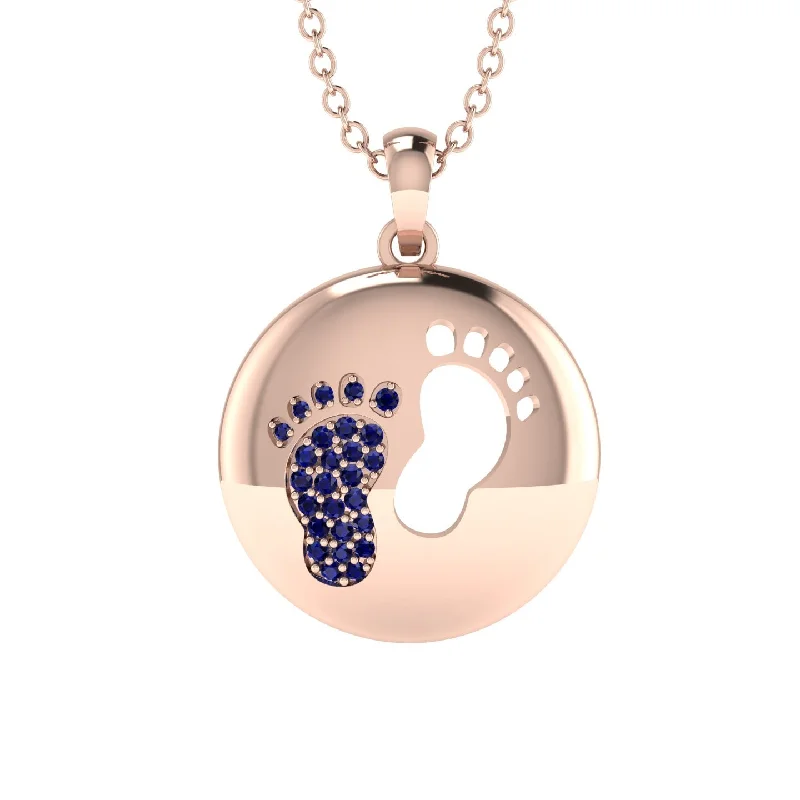 Radiant And Refined Mother's Day Gold Sapphire Necklace - Bellamy No. 14