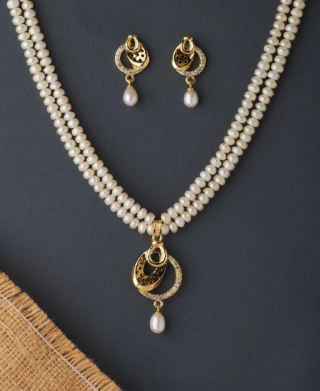 Trendy Real Pearl Necklace Set