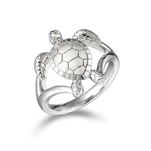 Classic Wedding Rings For Bridal Fashion-Hawaii Honu Turtle Ring