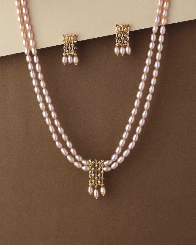 Trendy Real Pearl Necklace Set