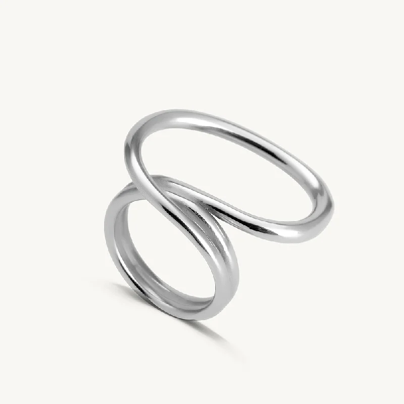 Unique Custom Wedding Rings For Personalized Glam-Irregular Modern Silver Ring