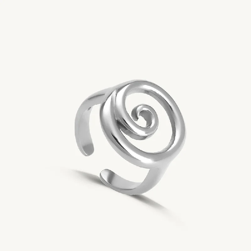 Timeless Wedding Bands For Classic Style-Swirling Symphony Silver Ring