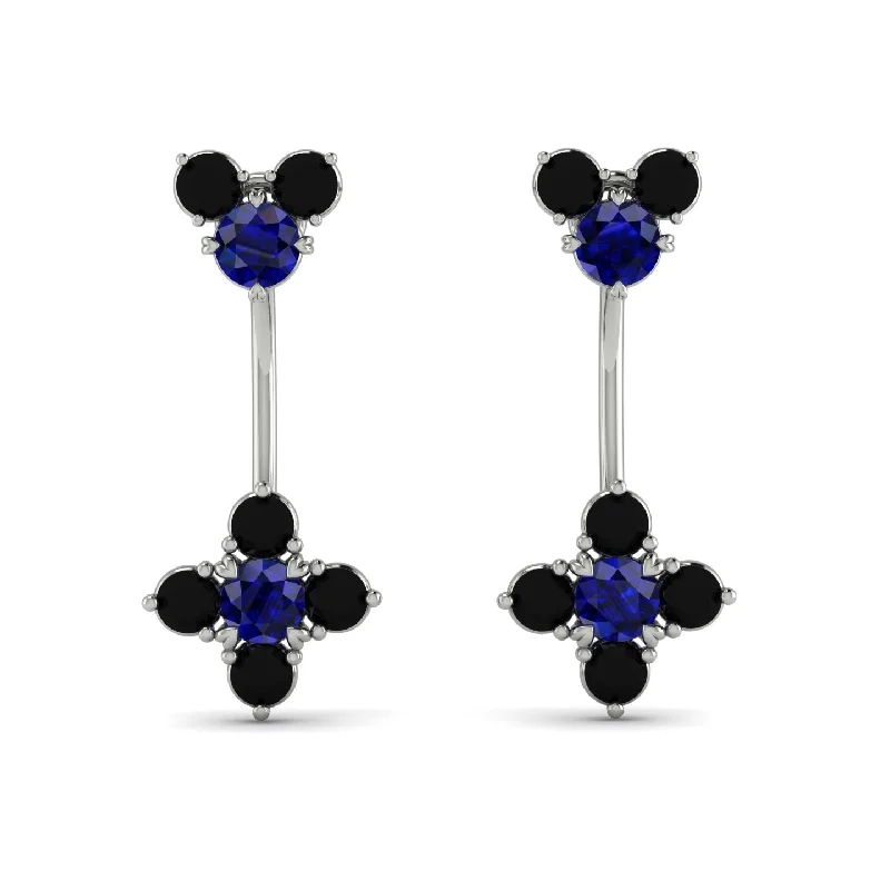 Elegant Earrings For Bridal Glam-Hanging Sapphire Compass Earrings - Brittany No. 45