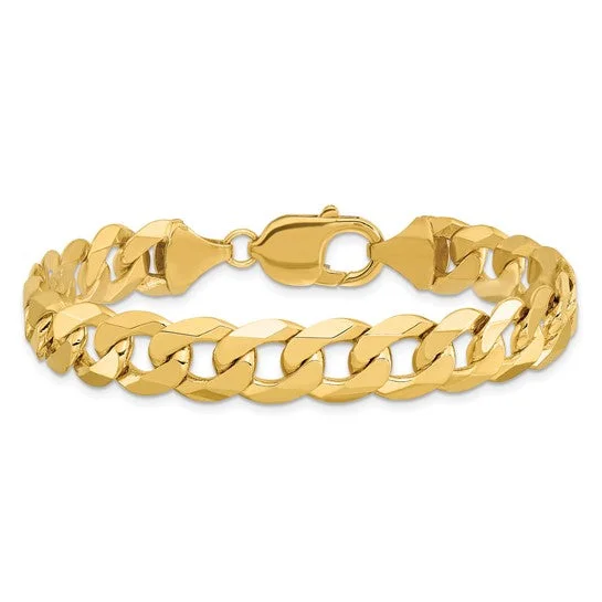 Luxury Custom Bracelets For Exclusive Style-14K 9.5mm Flat Beveled Curb Bracelet