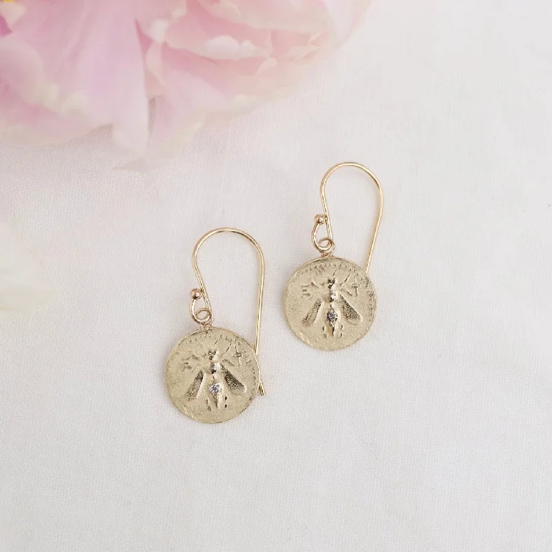 Unique Earrings For Statement Fashion-14k Gold The Bee Artifact Earrings