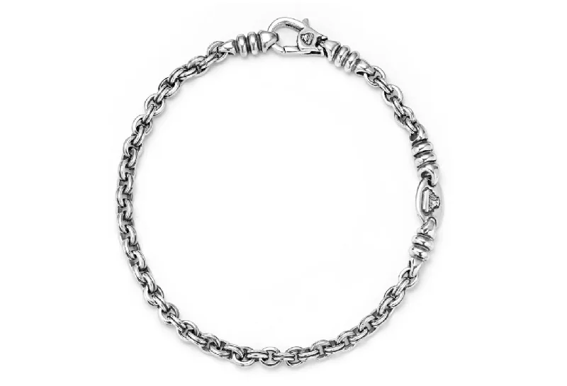 Affordable Silver-Plated Bracelets For Budget Glam-Anthem Double Link Caviar Chain Bracelet in Sterling Silver, Size 8