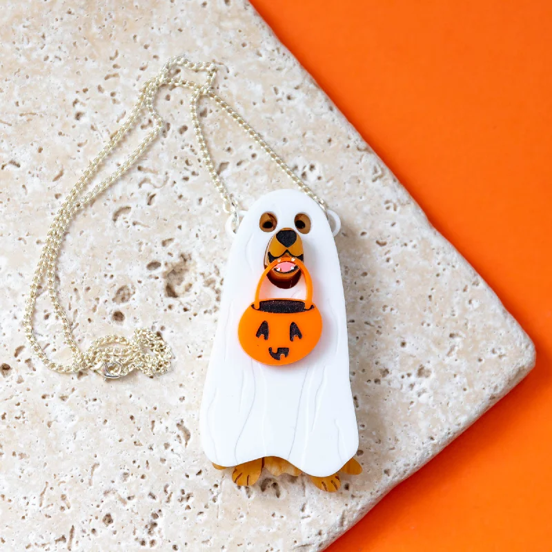 Golden Retriever Ghost Costume Necklace