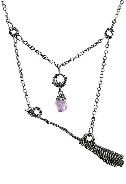 Instant Shipping! Gothic Witch Broomstick Necklace