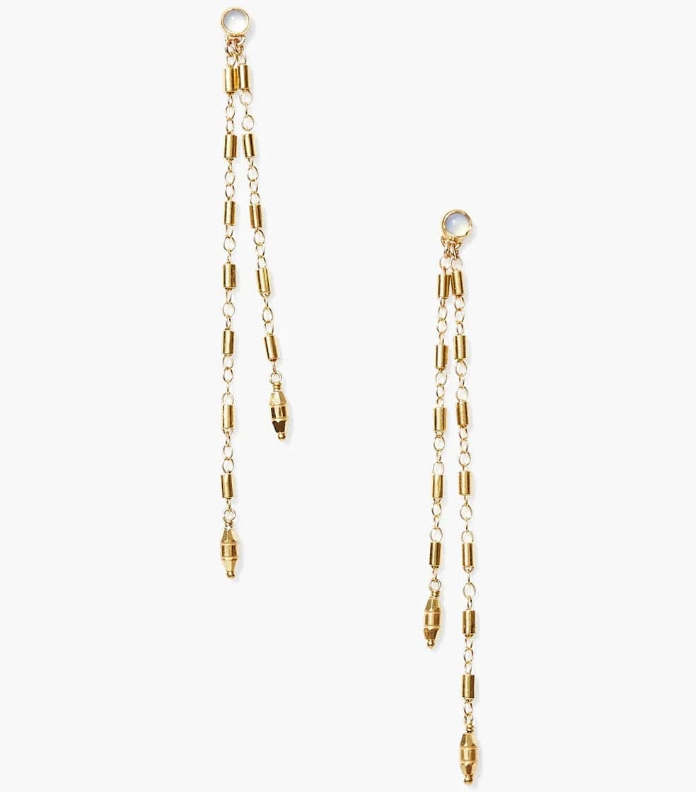 Custom Earrings For Fashion Lovers-Suleyma Drop Earrings Yellow Gold