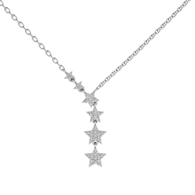 Gold Starry Night Necklace With Diamond - Blair No. 3