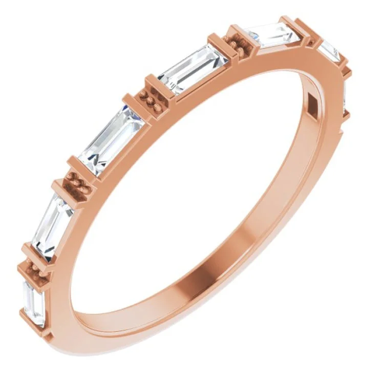 Timeless Gemstone Rings For Luxury Style-14K Rose 3/8 CTW Lab-Grown Diamond Anniversary Band