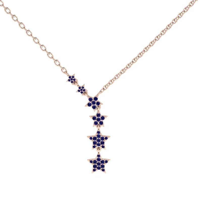 Gold Starry Night Necklace With Sapphire - Blair No. 14