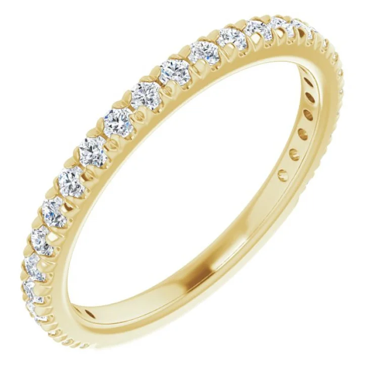 Elegant Engagement Rings For Timeless Glam-14K Yellow 3/8 CTW Natural Diamond French-Set Anniversary Band