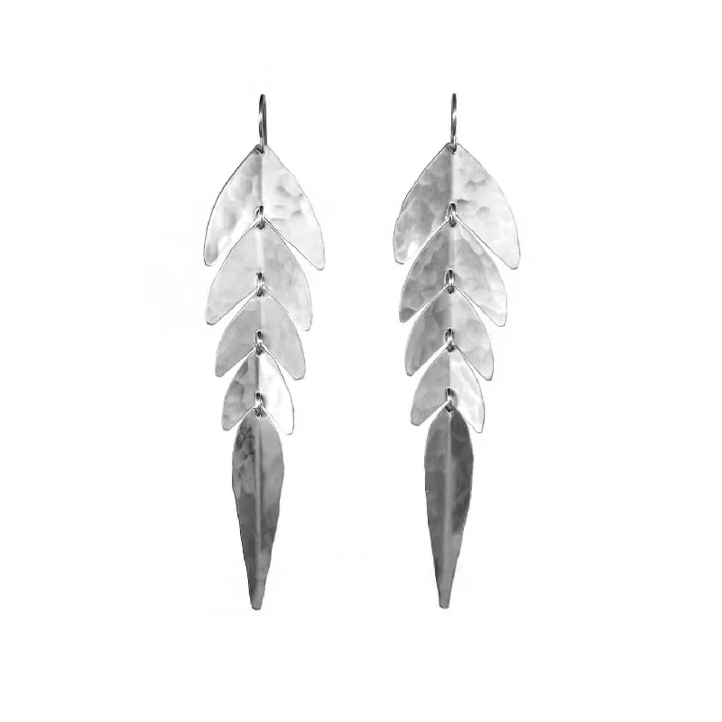 Artistic Beaded Earrings For Boho Looks-Swish Earrings Silver