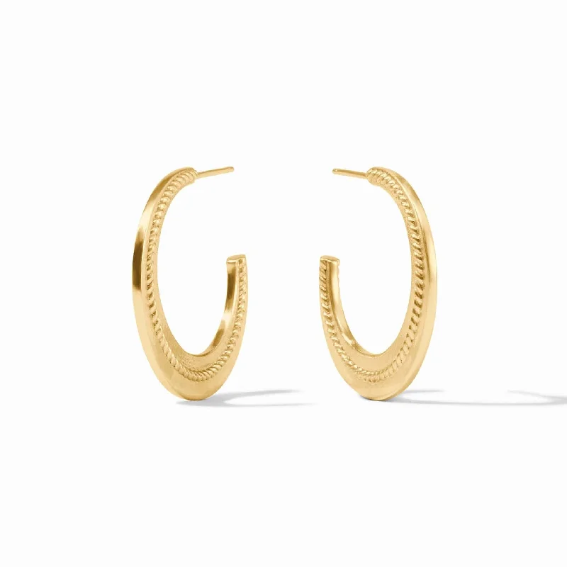 Stunning Gold Earrings For Special Events-Nassau Crescent Hoop Earrings