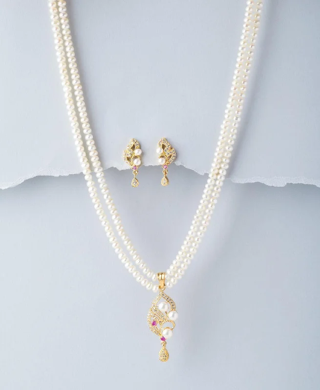 Trendy Real Pearl Necklace Set