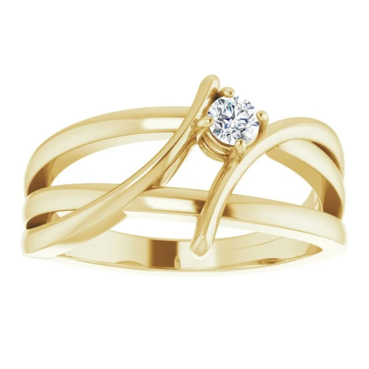 Timeless Wedding Rings For Classic Couples-14K Yellow 1/8 CT Natural Diamond Ring