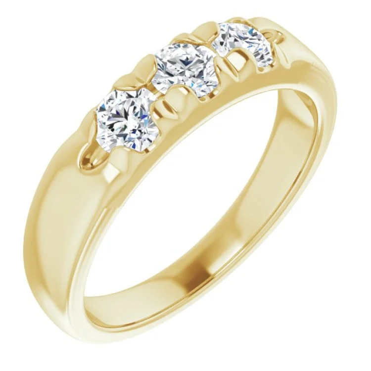 Luxury Platinum Engagement Rings For Brides-14K Yellow 3/4 CTW Natural Diamond Anniversary Band