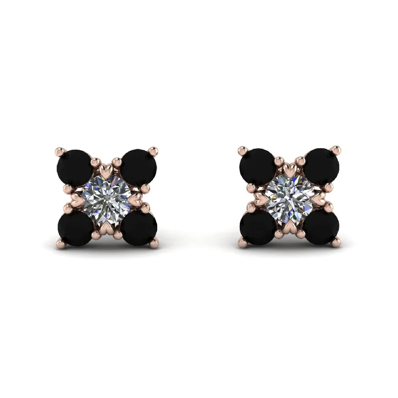 Crystal Drop Earrings For Wedding Glam-Geometrical 5 Diamonds Stud Earrings - Noa No. 32