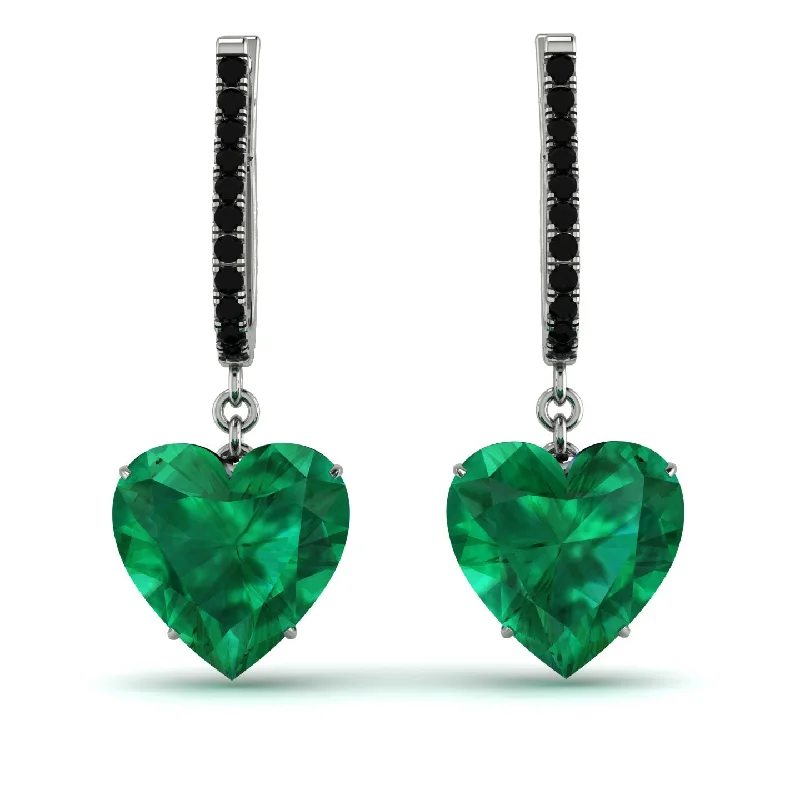 Designer Earrings For Luxury Appeal-Heart Emerald Earrings - Noelle No. 36