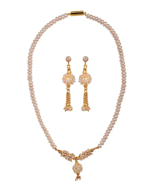 Trendy Real Pearl Necklace Set