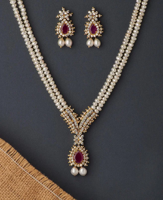 Traditional Real Pearl Necklace Set