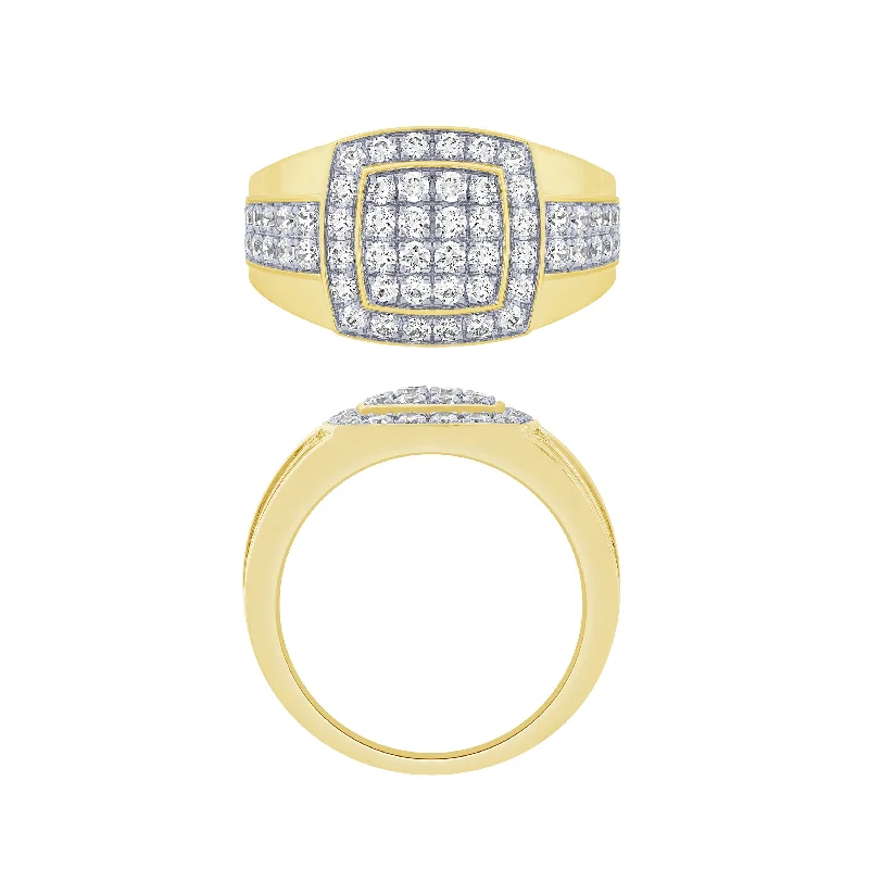 Affordable Engagement Rings For Budget Brides-14K 1 1/2Ct Men's Diamond Ring