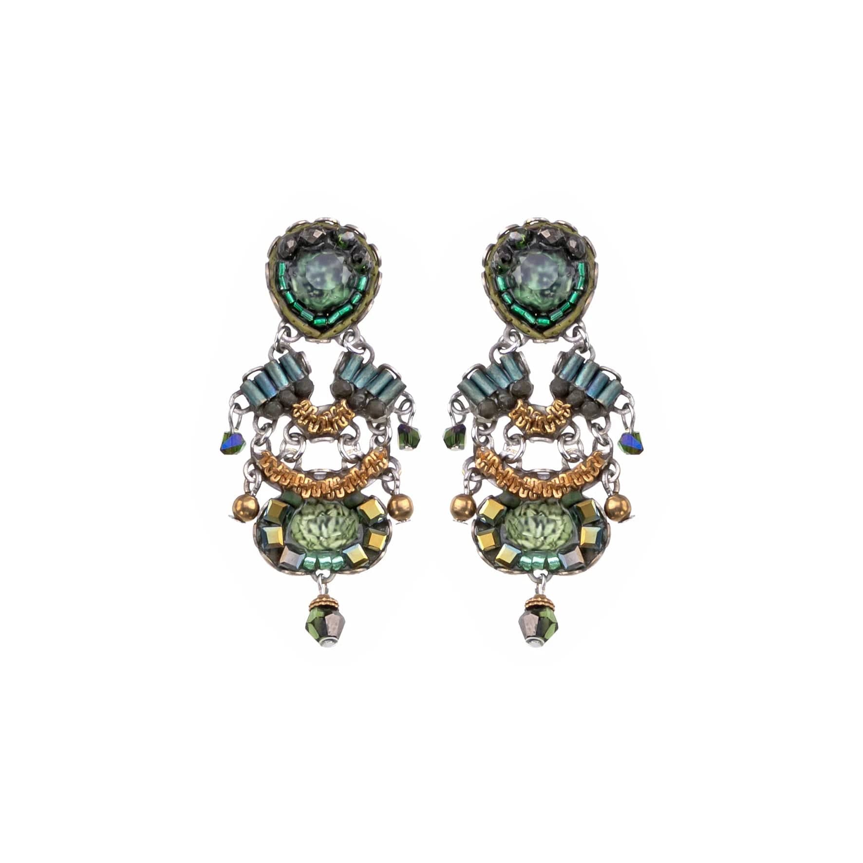 Unique Resin Earrings For Creative Styles-Viridian Mood Shanta Earrings