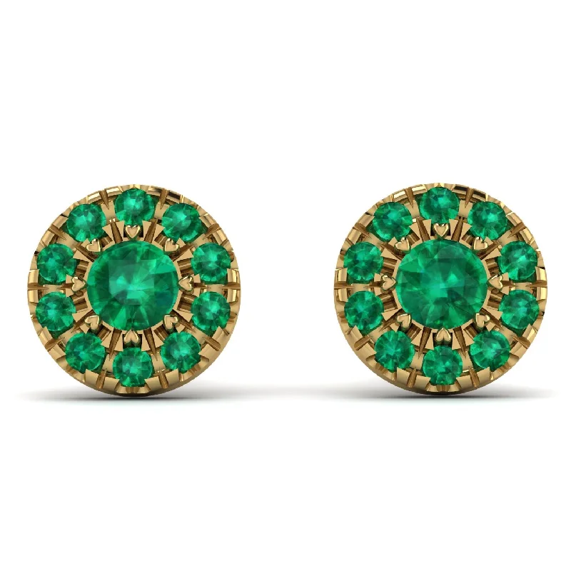 Trendy Resin Earrings For Creative Glam-Halo Emerald Earrings - Heaven No. 19