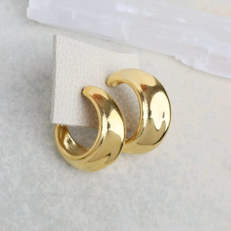 Beautiful Resin Earrings For Artistic Appeal-Domed Hoop Earrings