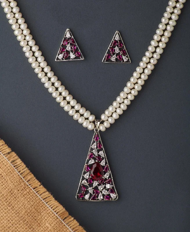 Trendy Real Pearl Necklace Set