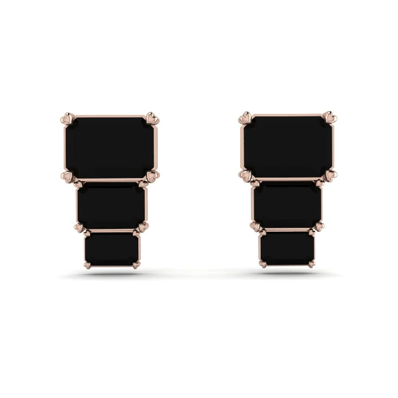 Sparkling Resin Earrings For Creative Glam-Hidden Diamonds Emerald Black Diamond Earrings - Briella No. 8