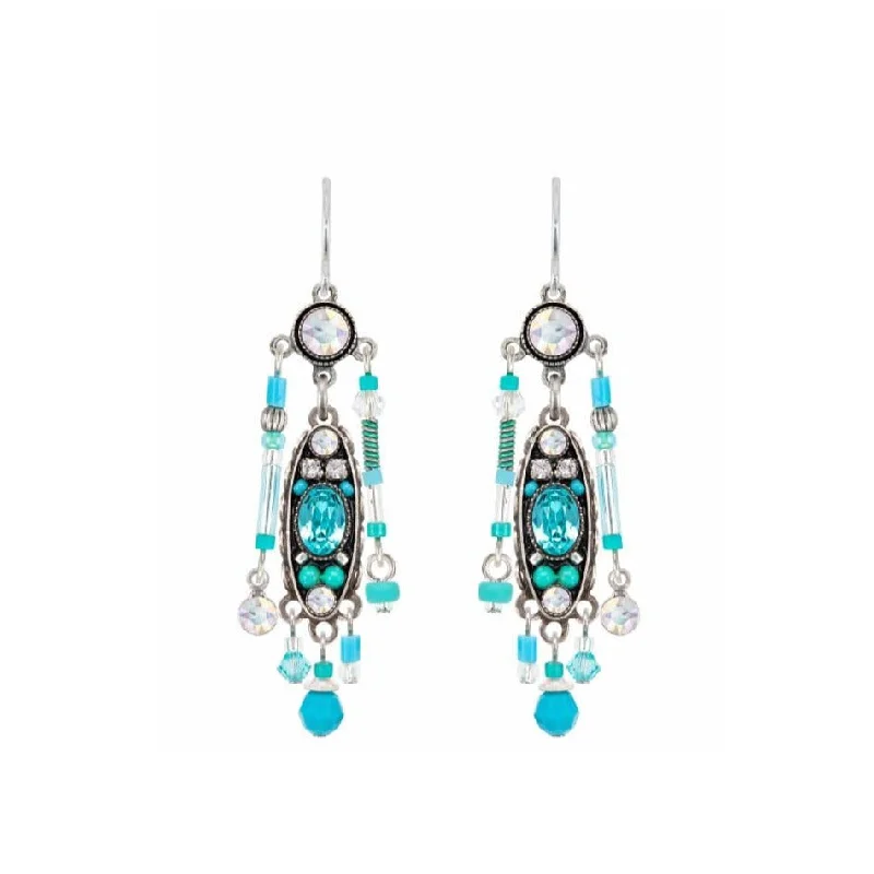 Elegant Beaded Earrings For Wedding Style-Milano Elaborate Earrings Ice