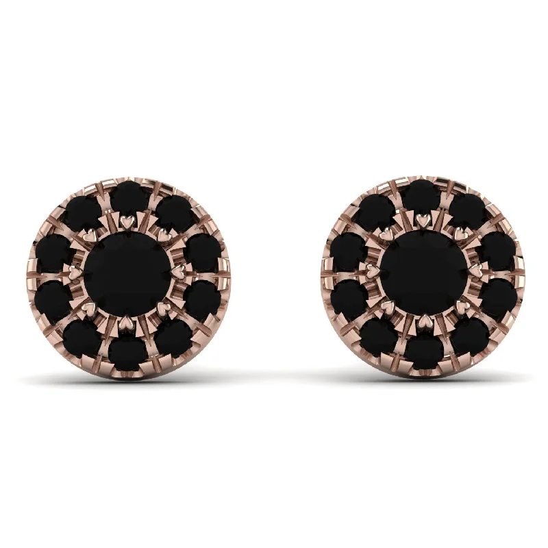 Classic Earrings For Timeless Appeal-Halo Black Diamond Earrings - Heaven No. 38