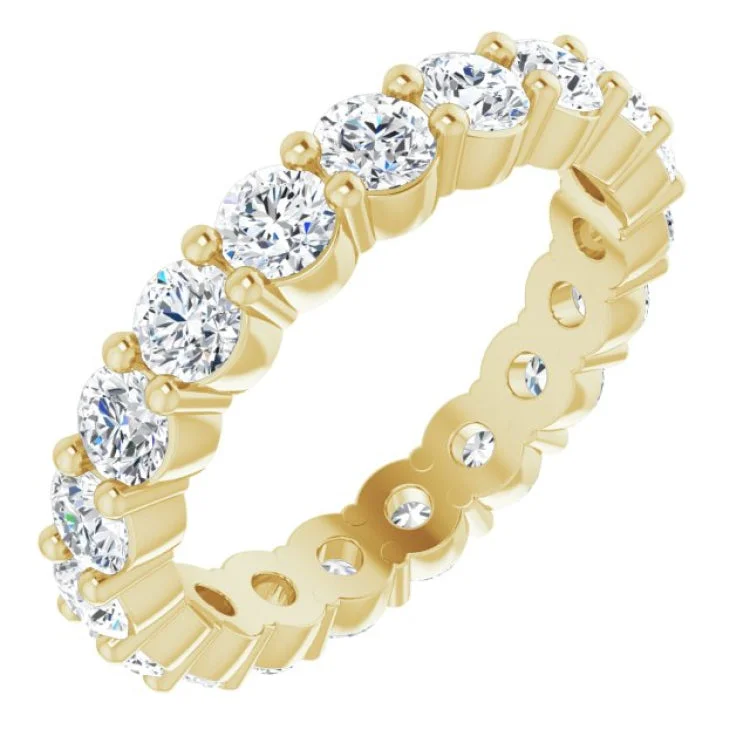 Gorgeous Engagement Rings For Memorable Proposals-18K Yellow 2 CTW Natural Diamond Eternity Band Size 8.5