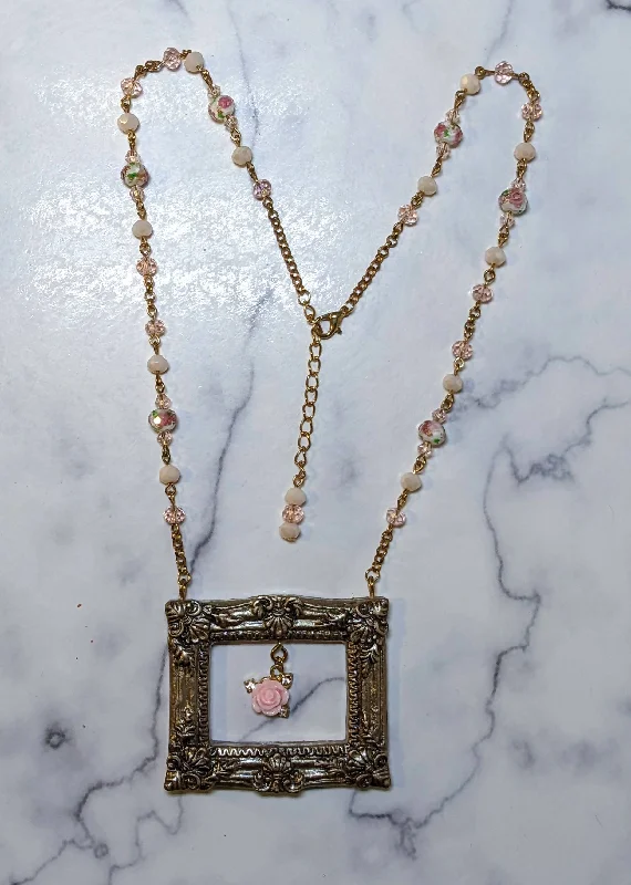 Rectangle Frame Necklaces