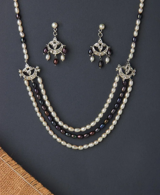 Traditional Real Pearl Necklace Set