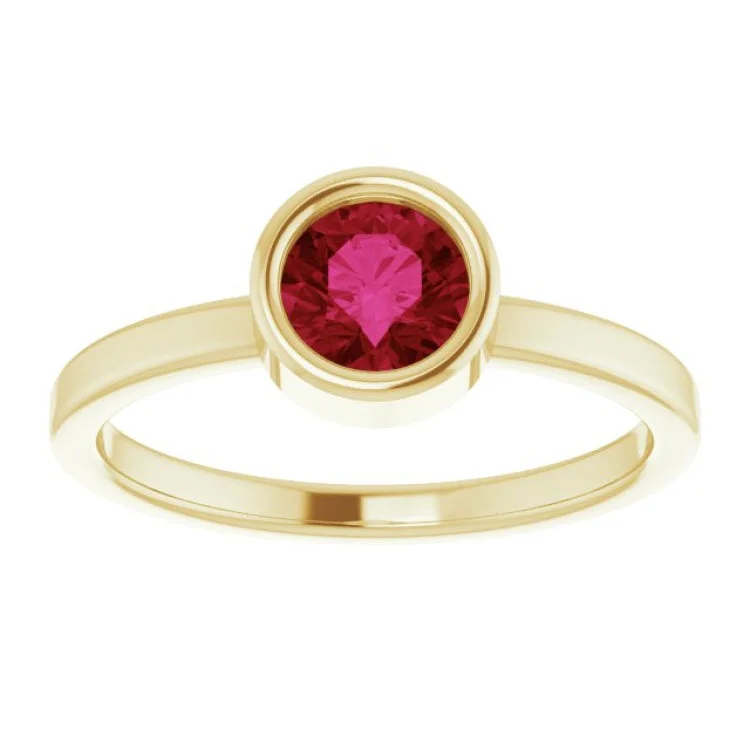 Customizable Birthstone Rings For Meaningful Jewelry-14K Yellow 5.5 mm Natural Ruby Ring