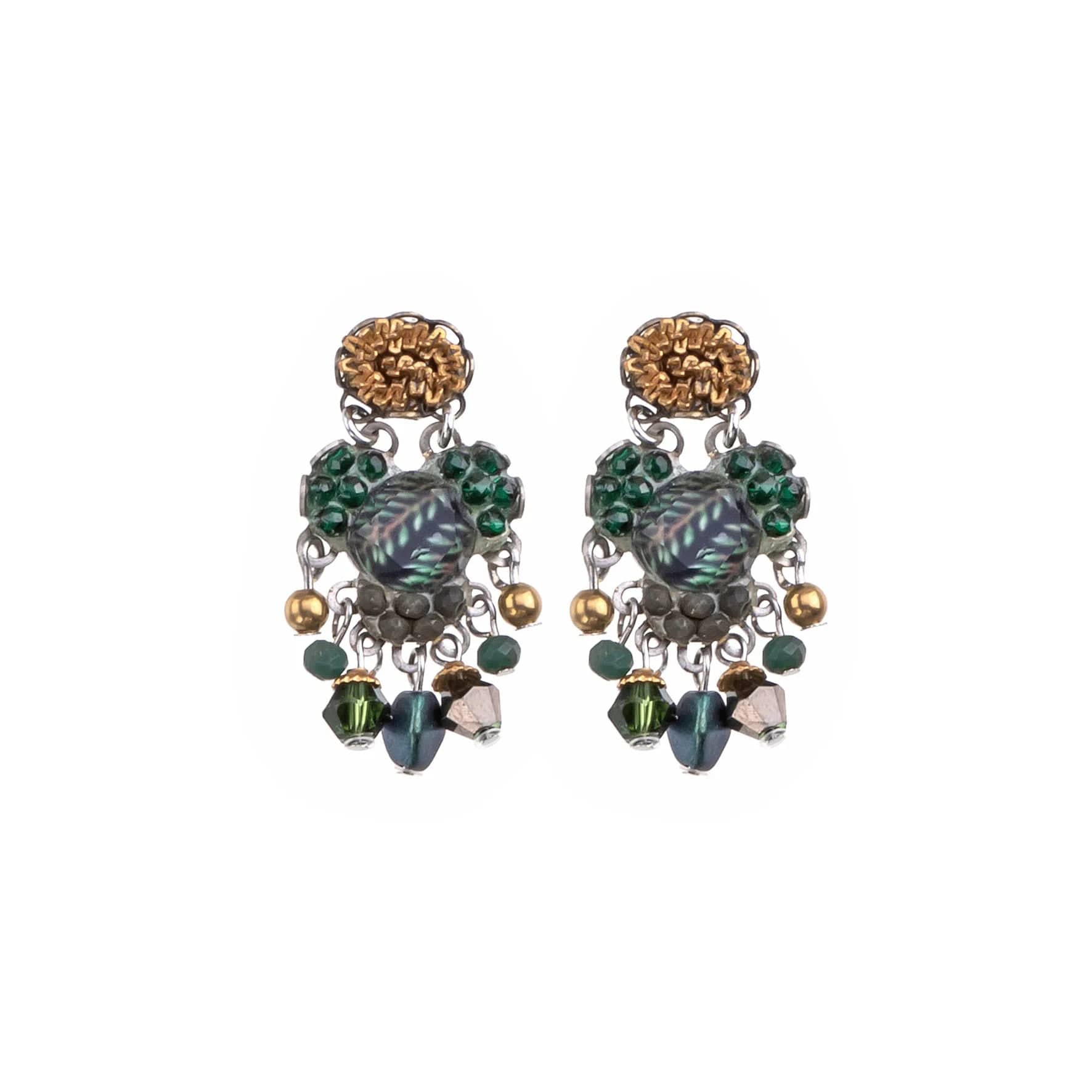 Elegant Beaded Earrings For Wedding Style-Viridian Mood Ping Earrings