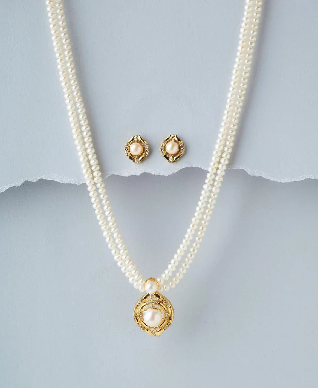 Trendy Real Pearl Necklace Set