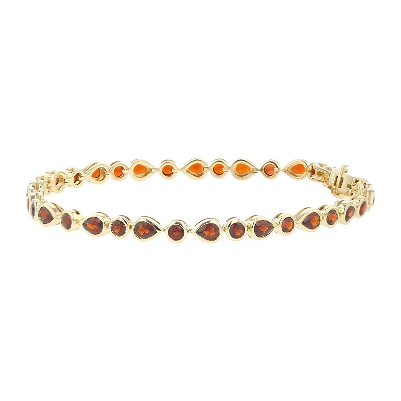 Classic Silver-Tone Bracelets For Timeless Wear-Garnet 14K Yellow Gold Bracelet