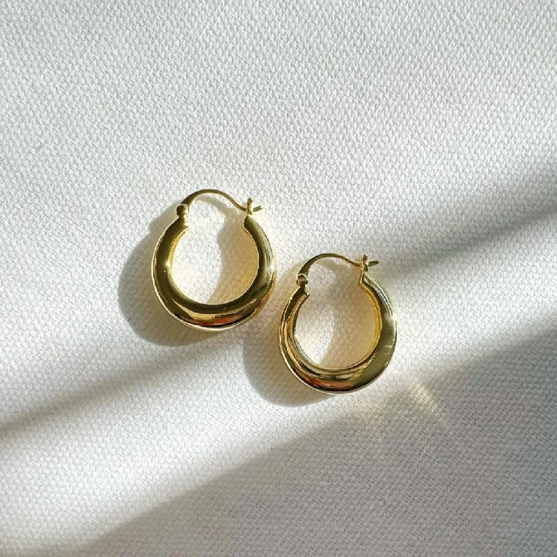 Unique Earrings For Statement Fashion-Wanderlust Hoops Earrings Gold Filled