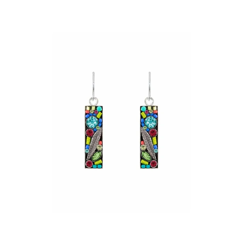 Unique Resin Earrings For Creative Styles-Multicolor Botanical Rectangle Earrings