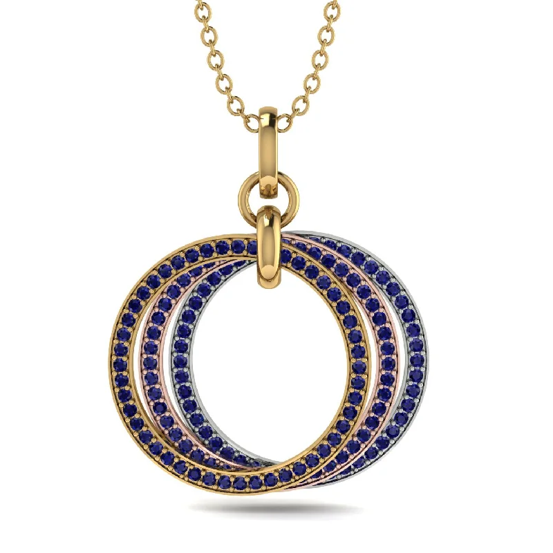 Three Circle Necklace With Sapphire - Octavia No. 20