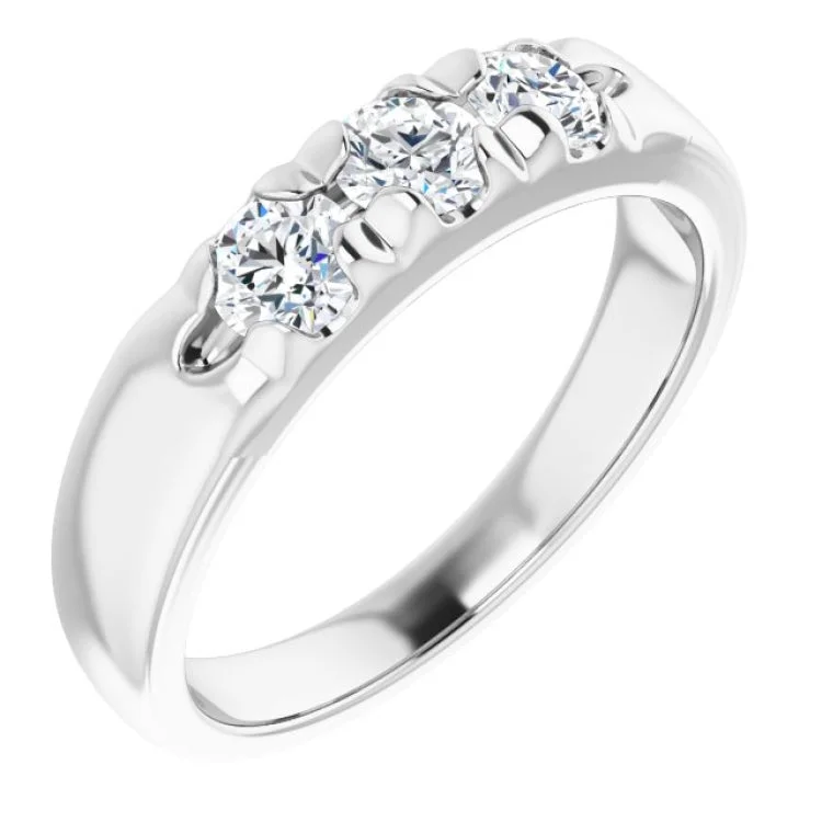 Gorgeous Custom Wedding Bands For Personalized Vows-Platinum 5/8 CTW Natural Diamond Anniversary Band