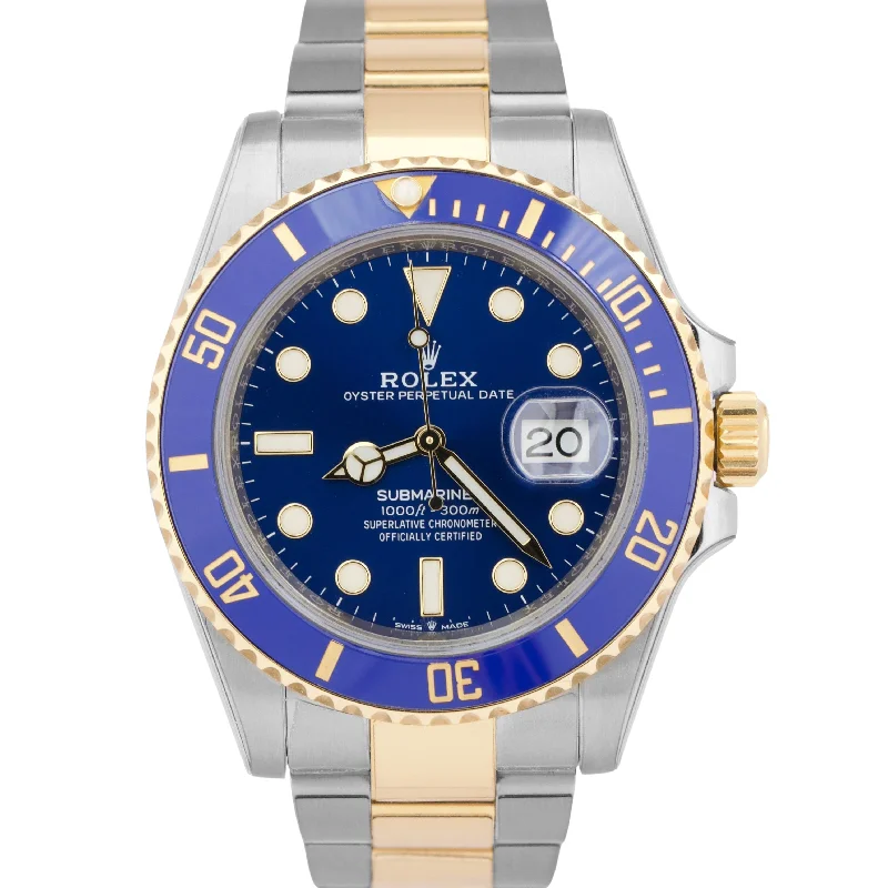 Luxury Men’s Watches For Special Occasions-NEW PAPERS Rolex Submariner Date 41mm BLUE Ceramic Two-Tone Gold 126613 LB BOX