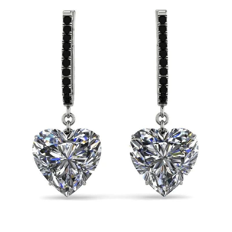 Artistic Drop Earrings For Bold Fashion-Heart Diamond Earrings - Noelle No. 33