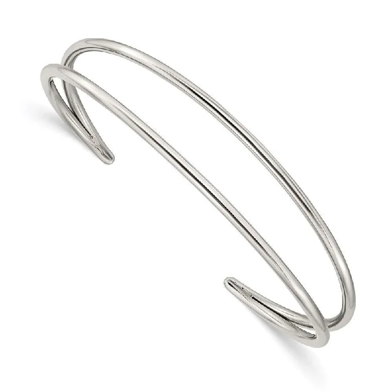 Unique Boho Bangles For Free-Spirited Style-Stainless Steel Polished Cuff Bangle