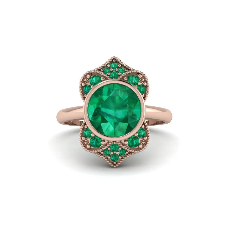 Personalized Engagement Rings For Unique Proposals-Emerald Bezel Vintage-Inspired Engagement Ring - Olive No. 20